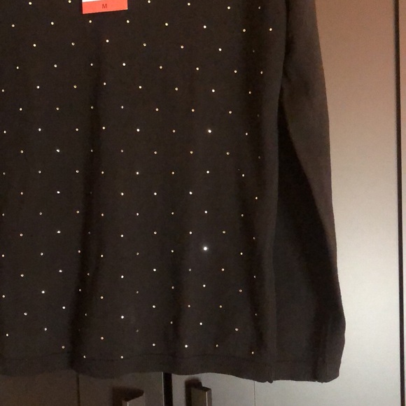 💎 NWT!! DKNY rhinestone polkadot v neck sweater - Picture 7 of 16